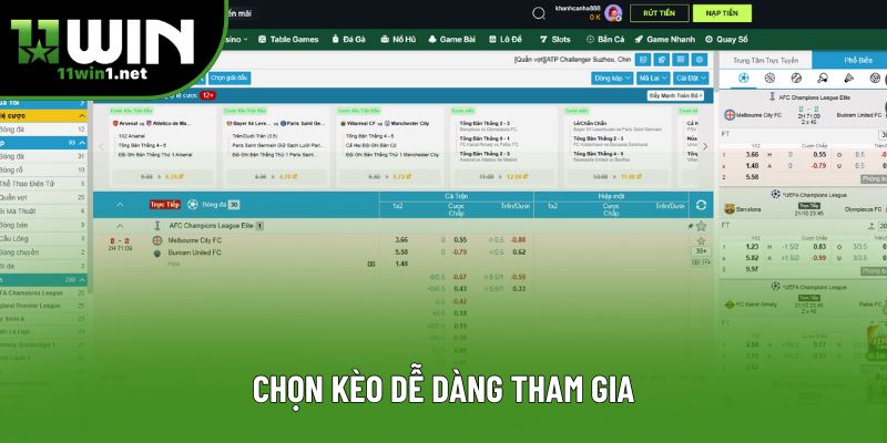 Chọn kèo dễ dàng tham gia Chọn kèo dễ dàng tham gia
