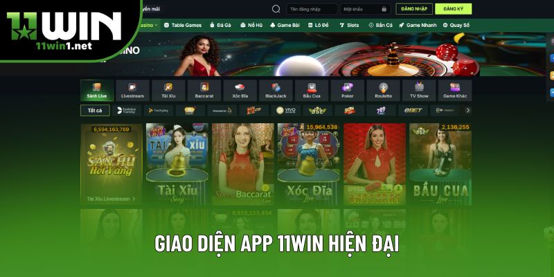 Giao diện app 11win hiện đại Giao diện app 11win hiện đại