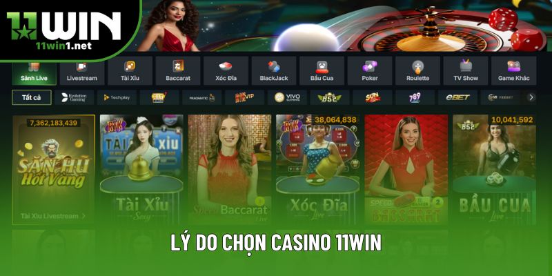 Lý do chọn Casino 11win